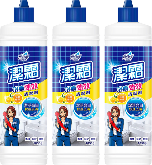 farcent 花仙子 潔霜 S 浴廁劑 亮潔檸檬, 1.05kg, 3瓶