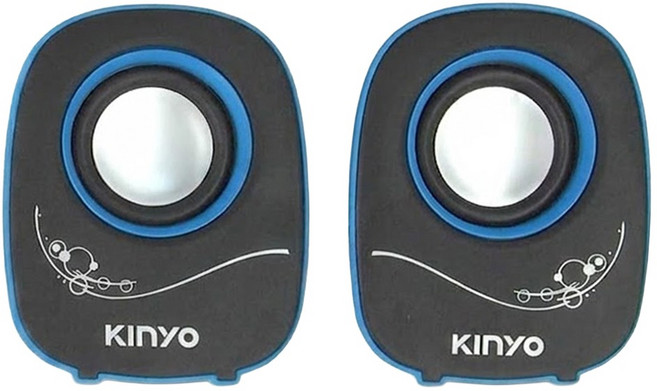 Kinyo 夜精靈 USB迷你喇叭2入組 85 x 75 x 108mm 260g, US-170, 黑色 + 藍色