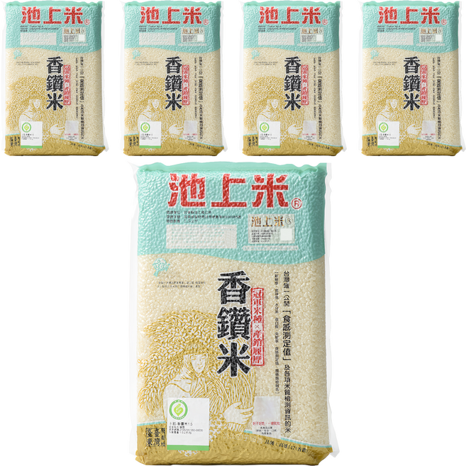 池上多力米 香鑽米 產銷履歷, 1.5kg, 5包, CNS一等米