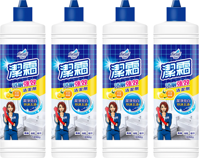 farcent 花仙子 潔霜 S 浴廁劑 亮潔檸檬, 1.05kg, 4瓶