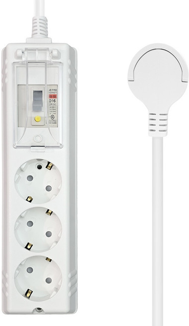 원스탑 제로갭 납작 슬림 고용량 누전차단 멀티탭 3구, 5m, 화이트, 1개