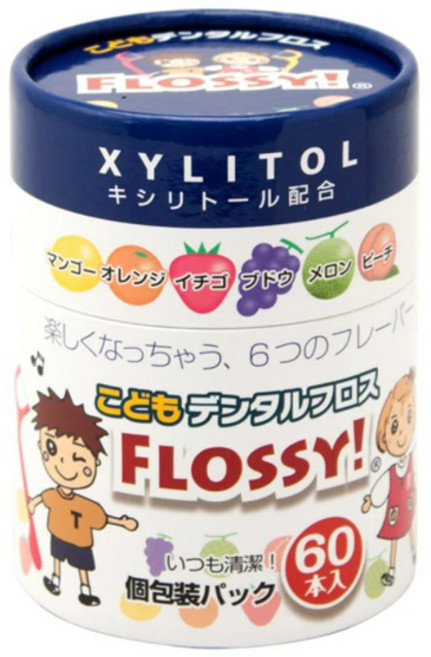 UFC SUPPLY FLOSSY 木醣醇兒童牙線棒, 78mm, 60支, 1罐