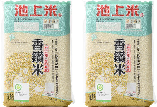 池上多力米 香鑽米 產銷履歷, 1.5kg, 2包, CNS一等米