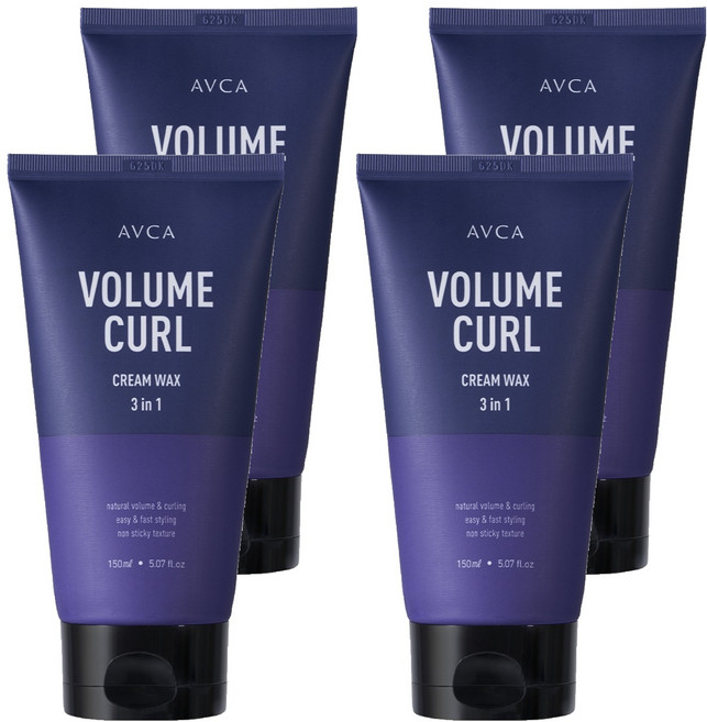 아브카 3 in 1 볼륨 앤 컬크림 왁스, 150ml, 4개