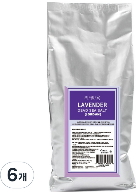 바스참 사해소금 라벤더 입욕제 리필, 1kg, 6개