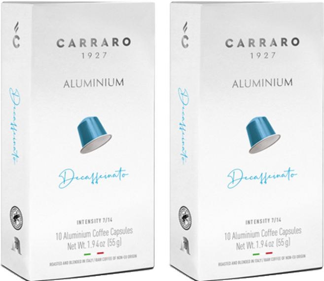 Cararo Nespresso 兼容膠囊 Allurine 脫咖啡因, 5.5g, 10顆, 2盒