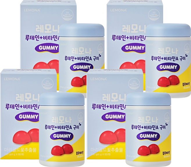 레모나 루테인 비타민A 구미, 60정, 4개
