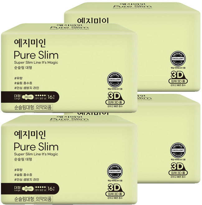 순슬림 생리대, 16개입, 4개