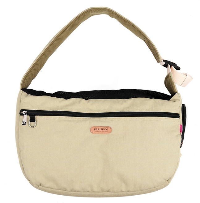 패리스독 반려동물 디어마이 슬링백 이동가방, 베이지, 1개