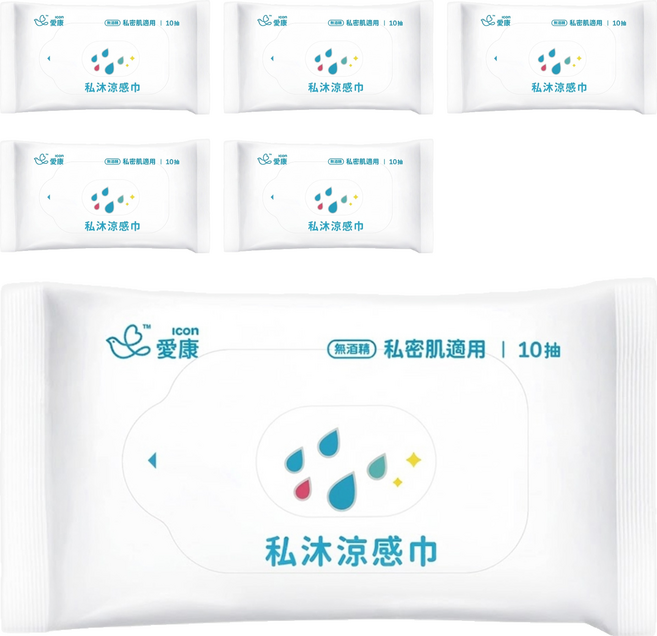 icon 愛康 私沐涼感巾, 10張, 6包