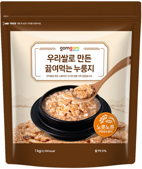 곰곰 우리쌀로 만든 끓여먹는 누룽지, 1kg, 1개