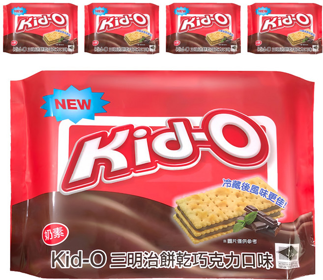 Kid-O 三明治餅乾 巧克力口味, 340g, 5袋