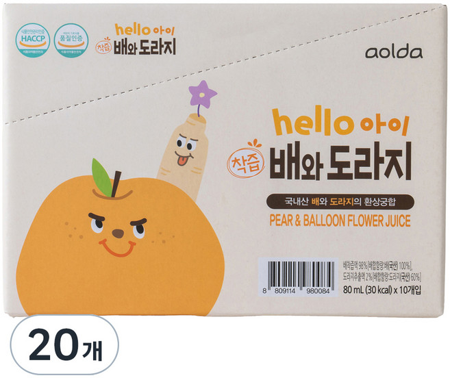 아올다 헬로아이 배도라지, 80ml, 20개