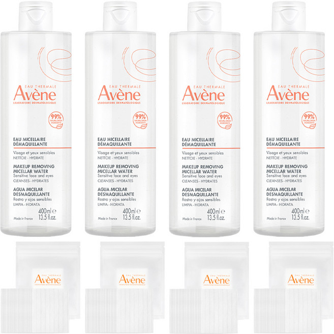아벤느 미셀라 클렌징 워터 + 화장솜 20매, 4개