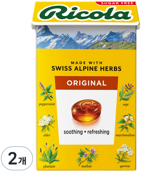 리콜라 스위스 오리지널 허브 캔디, 40g, 2개
