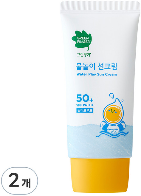 그린핑거 물놀이 선크림 워터프루프 SPF50+ PA++++, 2개, 50ml