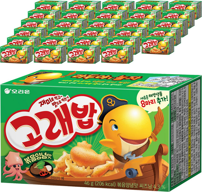 ORION 好麗友 鯨魚造型餅乾 炒醬風味, 46g, 40個