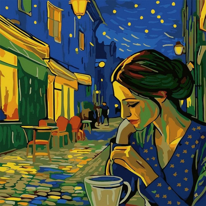 ArtLife 藝術生活 數字油畫DIY DR156 20 x 20cm, 露天咖啡, 1個