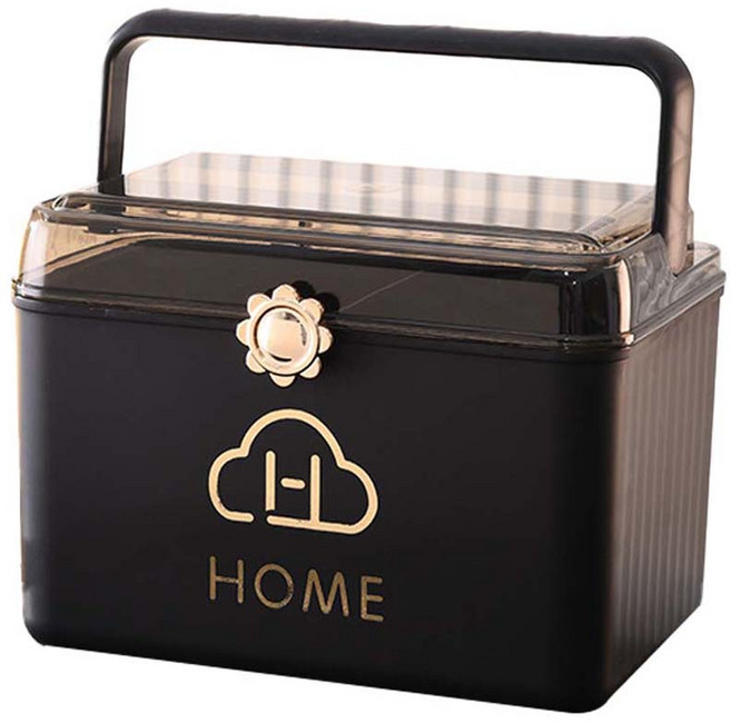 포코이 럭셔리 브레드박스 영양제 정리함 블랙, 1개