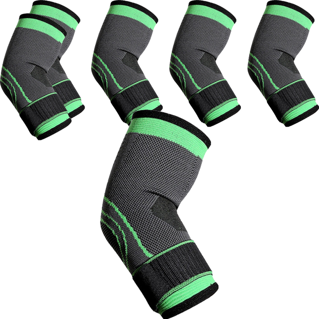 AOLIKES 奧力克斯 纏繞加壓彈力護肘, 綠色, 6個