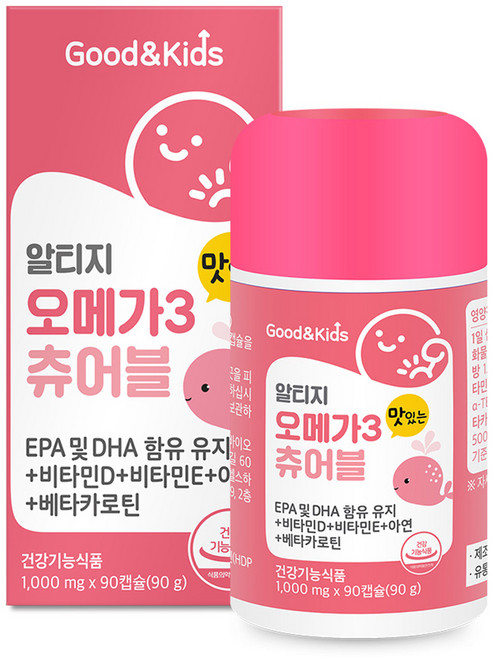 굿앤키즈 맛있는 오메가3 츄어블, 90정, 1개