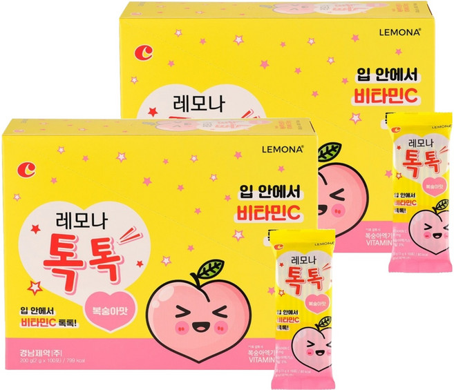레모나 톡톡 비타민C 100포, 200g, 2개