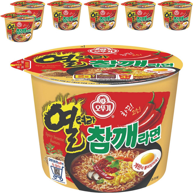 오뚜기 열려라참깨라면 용기 110g, 7개