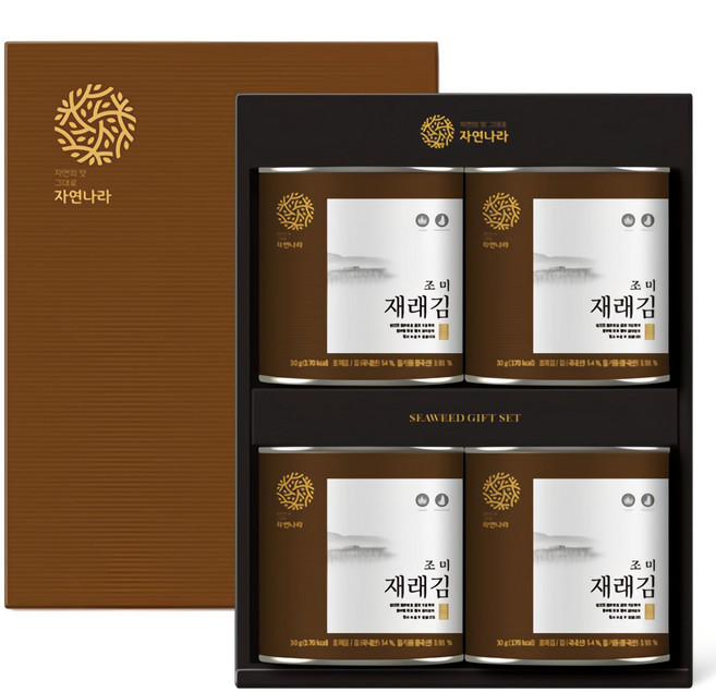 자연나라 조미 재래캔김 세트 30g 4캔, 120g, 1개