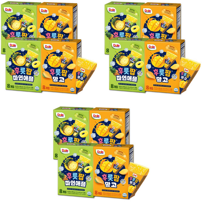 돌 후룻팝 파인애플 16p + 망고 16p, 62ml, 3세트