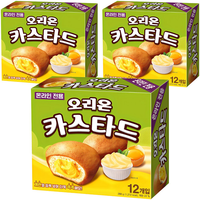 오리온 카스타드 12개입, 288g, 3개