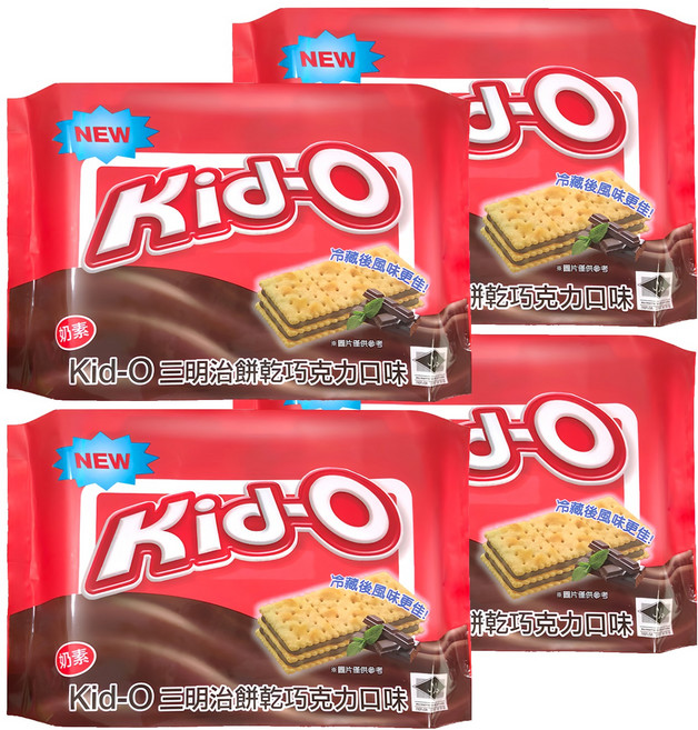 Kid-O 三明治餅乾 巧克力口味, 340g, 4袋