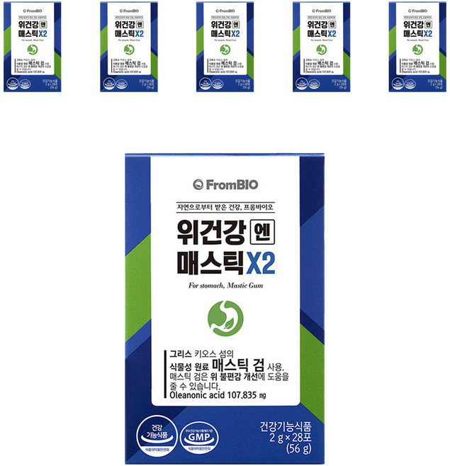 프롬바이오 정품 위건강엔 매스틱X2, 56g, 6개