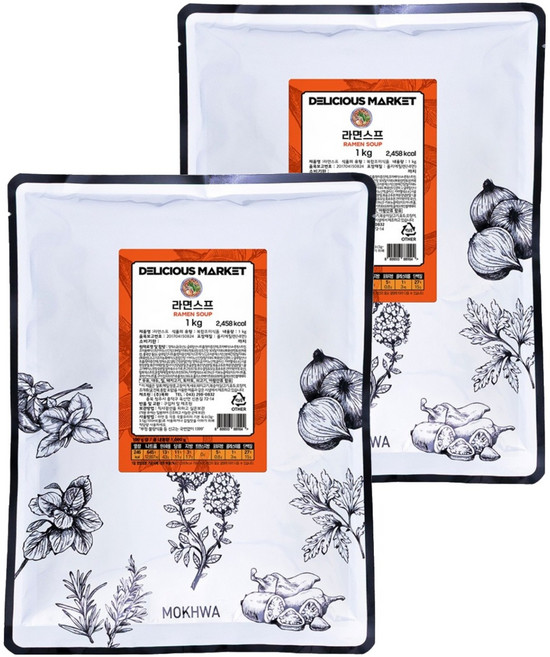 딜리셔스마켓 라면스프 조미료, 1kg, 2개