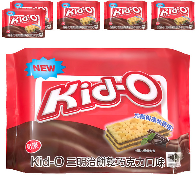 Kid-O 三明治餅乾 巧克力口味, 340g, 6袋
