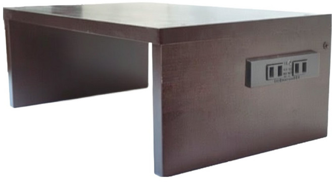 雙插座增高架 螢幕增高架, 胡桃色, 1個