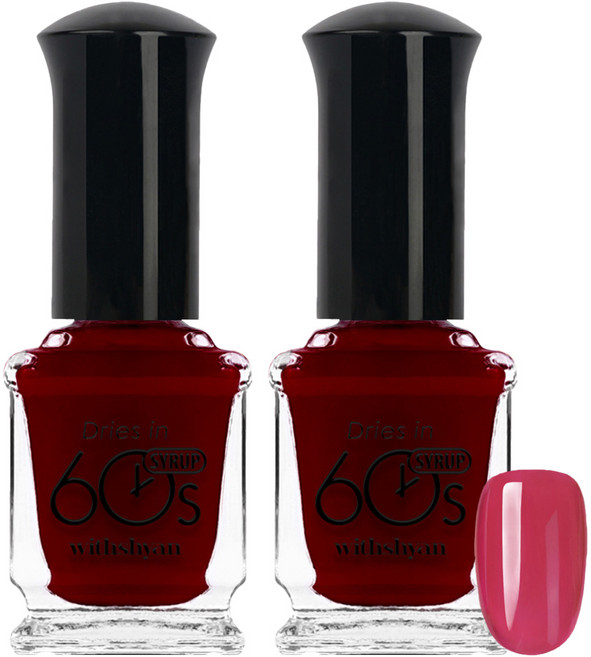 위드샨 60초 매니큐어, M145석류시럽, 9ml, 2개