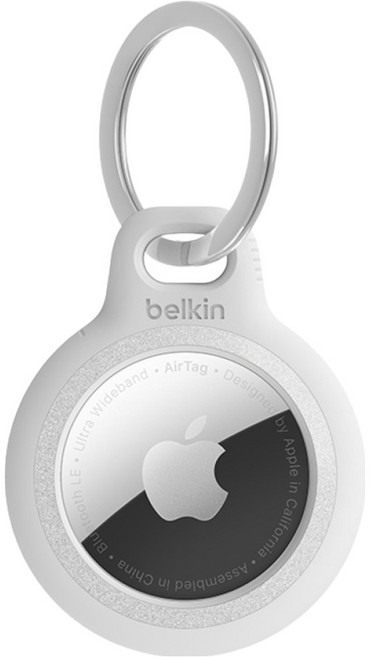 벨킨 에어태그 케이스 리플렉티브 키링 홀더 MSC003bt, 1개, 화이트(MSC003btWH)