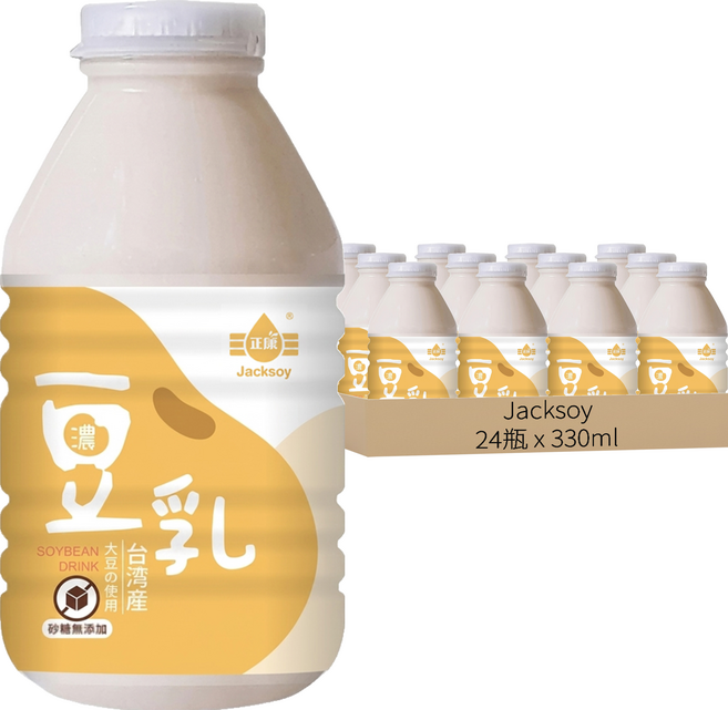 Jacksoy 濃豆奶 無糖, 330ml, 24瓶
