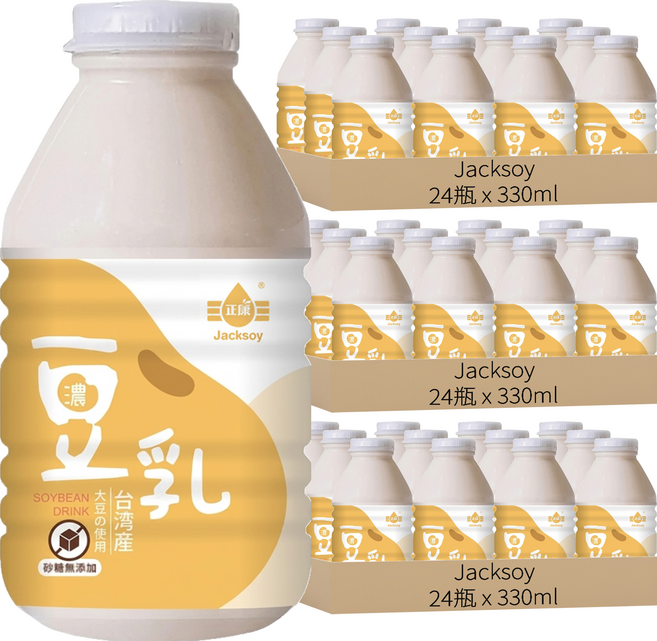 Jacksoy 濃豆奶 無糖, 330ml, 72瓶