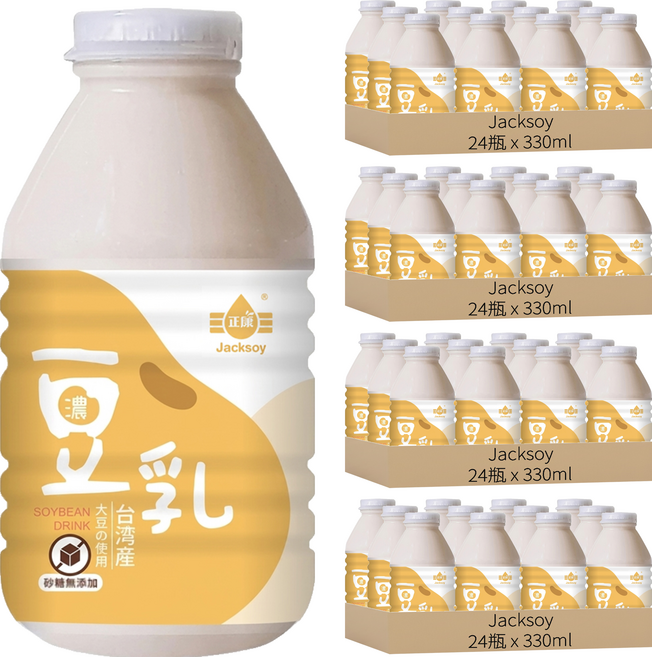 Jacksoy 濃豆奶 無糖, 330ml, 96瓶