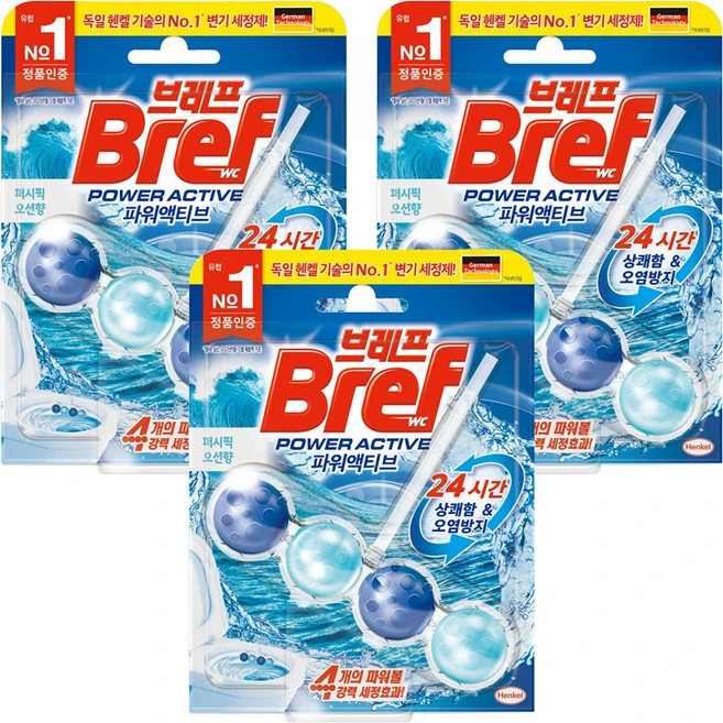 브레프 파워액티브 오션 퍼시픽 오션향, 50g, 3개 - 쿠팡
