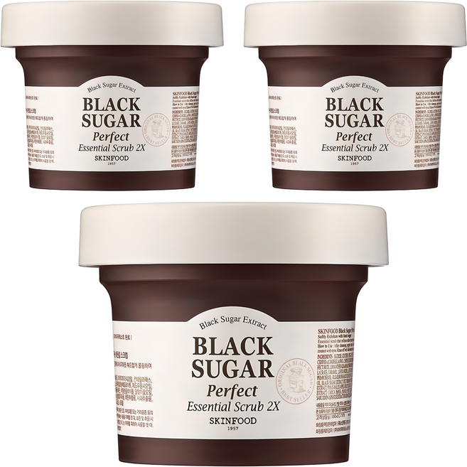 스킨푸드 블랙슈가 퍼펙트 에센셜 스크럽, 210g, 3개