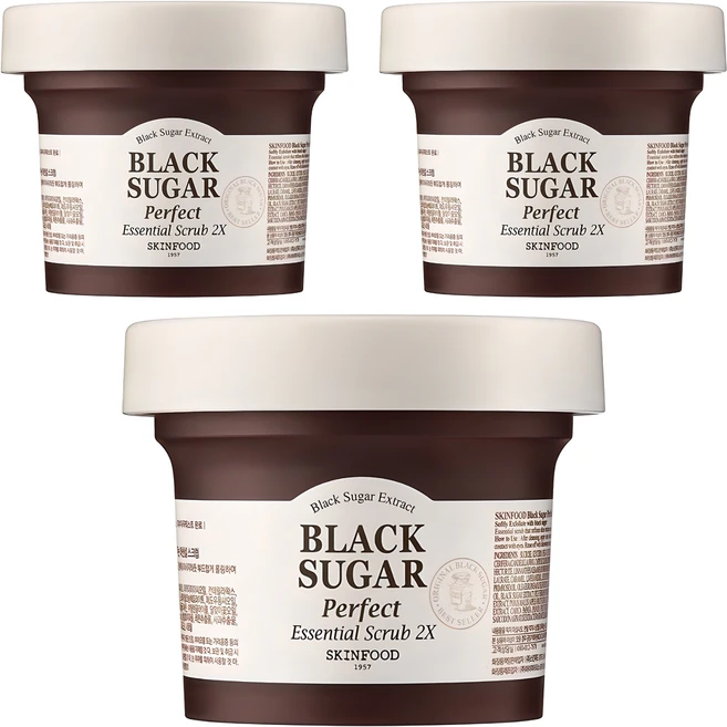 스킨푸드 블랙슈가 퍼펙트 에센셜 스크럽, 210g, 3개 - 쿠팡