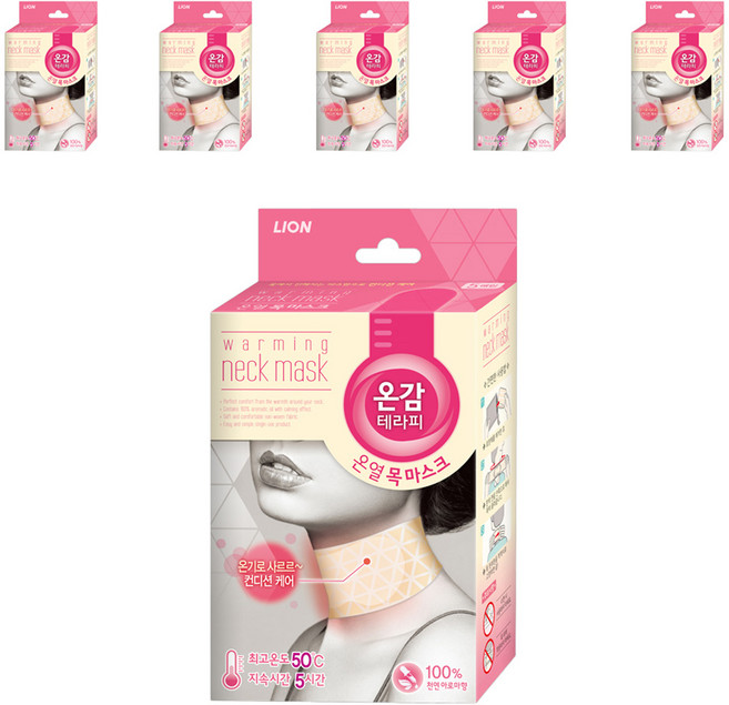 온감테라피 LION 온열 목 마스크, 5매입, 6개