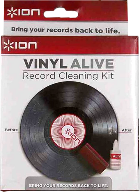 ION Vinyl Alive 黑膠唱片清潔組 包含清潔刷和清潔液, 1組, Red