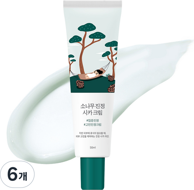 라운드랩 소나무 진정 시카 크림, 50ml, 6개