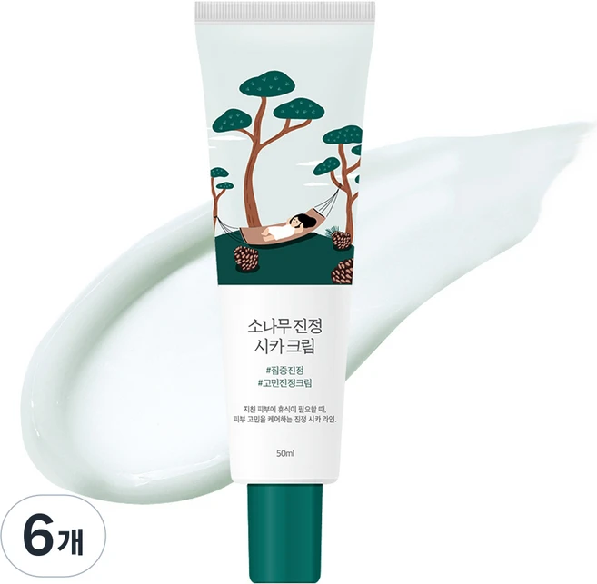 라운드랩 소나무 진정 시카 크림, 50ml, 6개 - 쿠팡