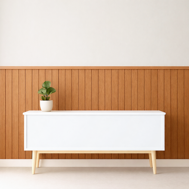 튼튼한 PS 습기차단 인테리어 벽면 리폼 패널 루바템바보드 TRA 423 네추럴오크 100 x 40 cm, 3개