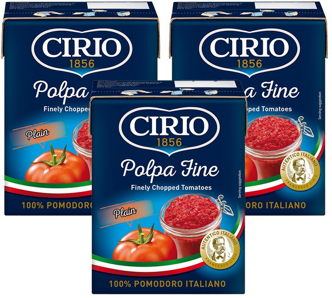 치리오 다진 토마토 플레인, 390g, 3개