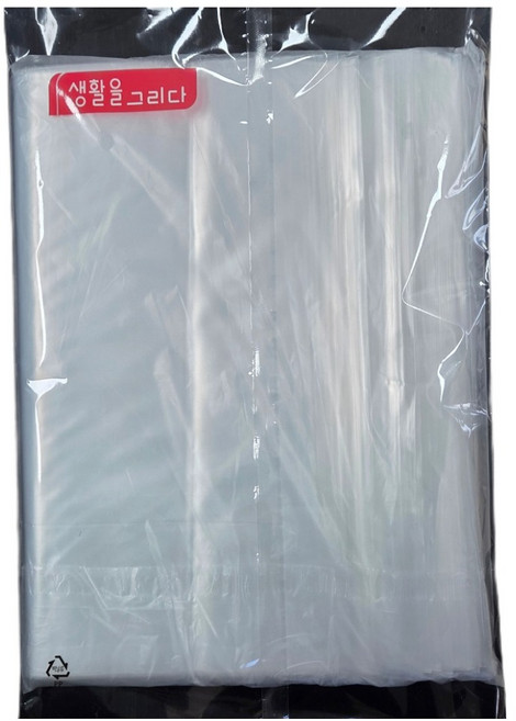 생활을그리다 다용도 투명 지퍼백, 1개, 50개입, 특대(XL)